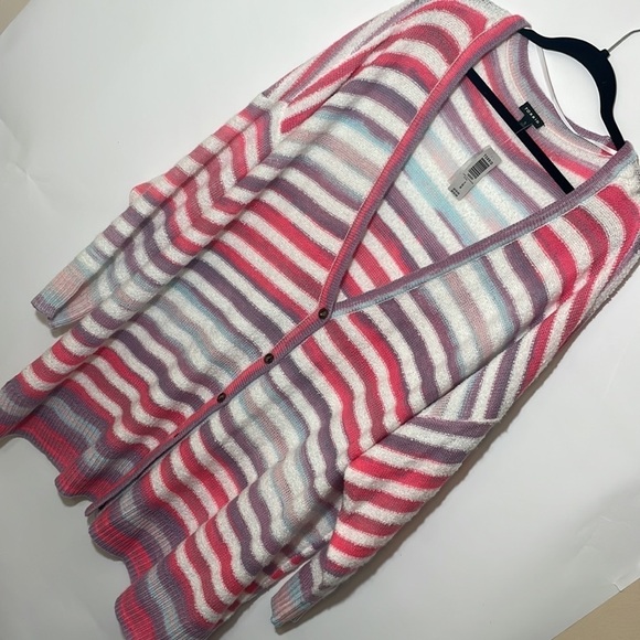 Torrid 5 BUTTON FRONT CARDIGAN - MULTI STRIPE - Picture 7 of 10